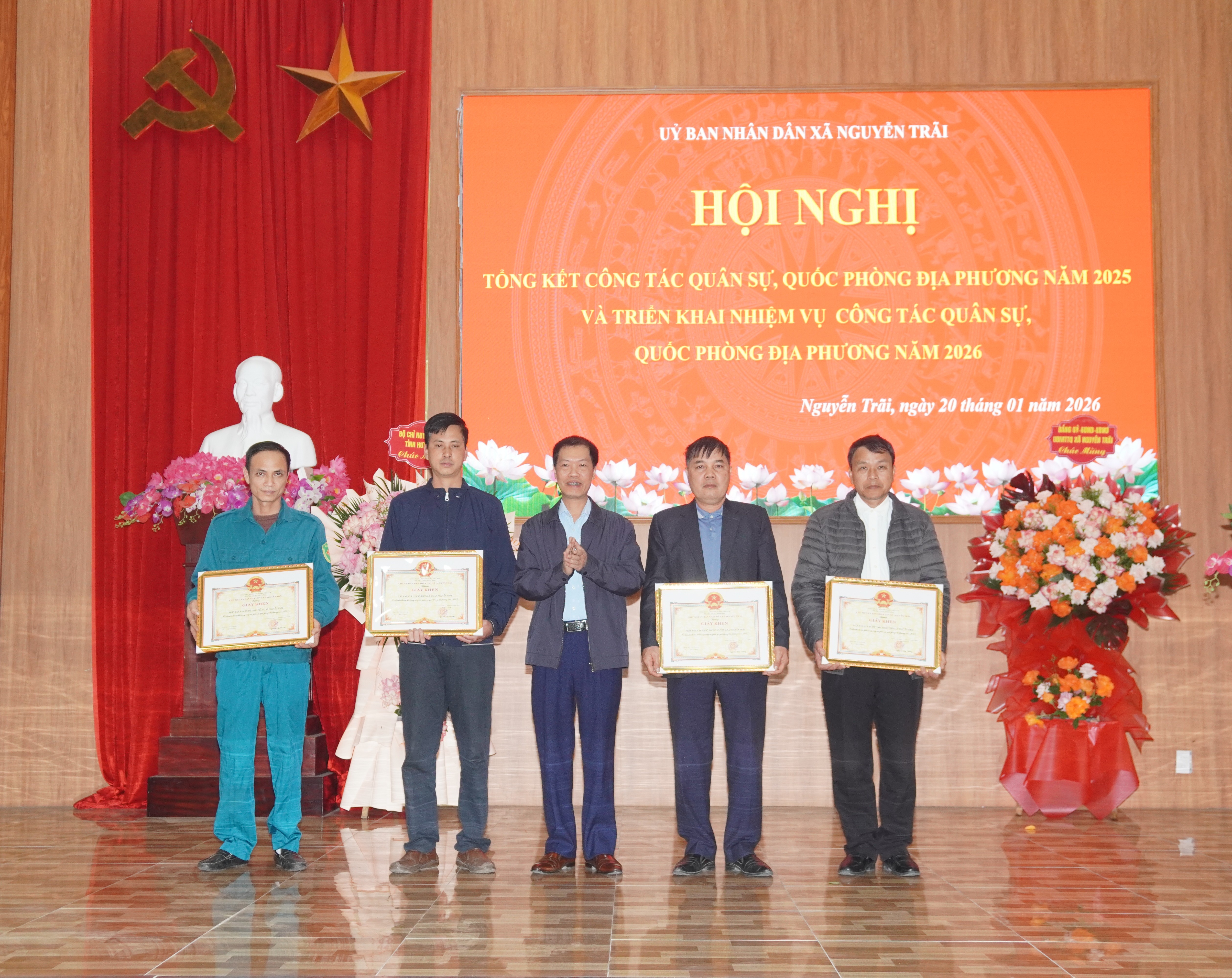 Ủy ban nhân dân xã Nguyễn Trãi tổng kết công tác quân sự, quốc phòng địa phương năm 2025 và triển khai phương hướng nhiệm vụ năm 2026