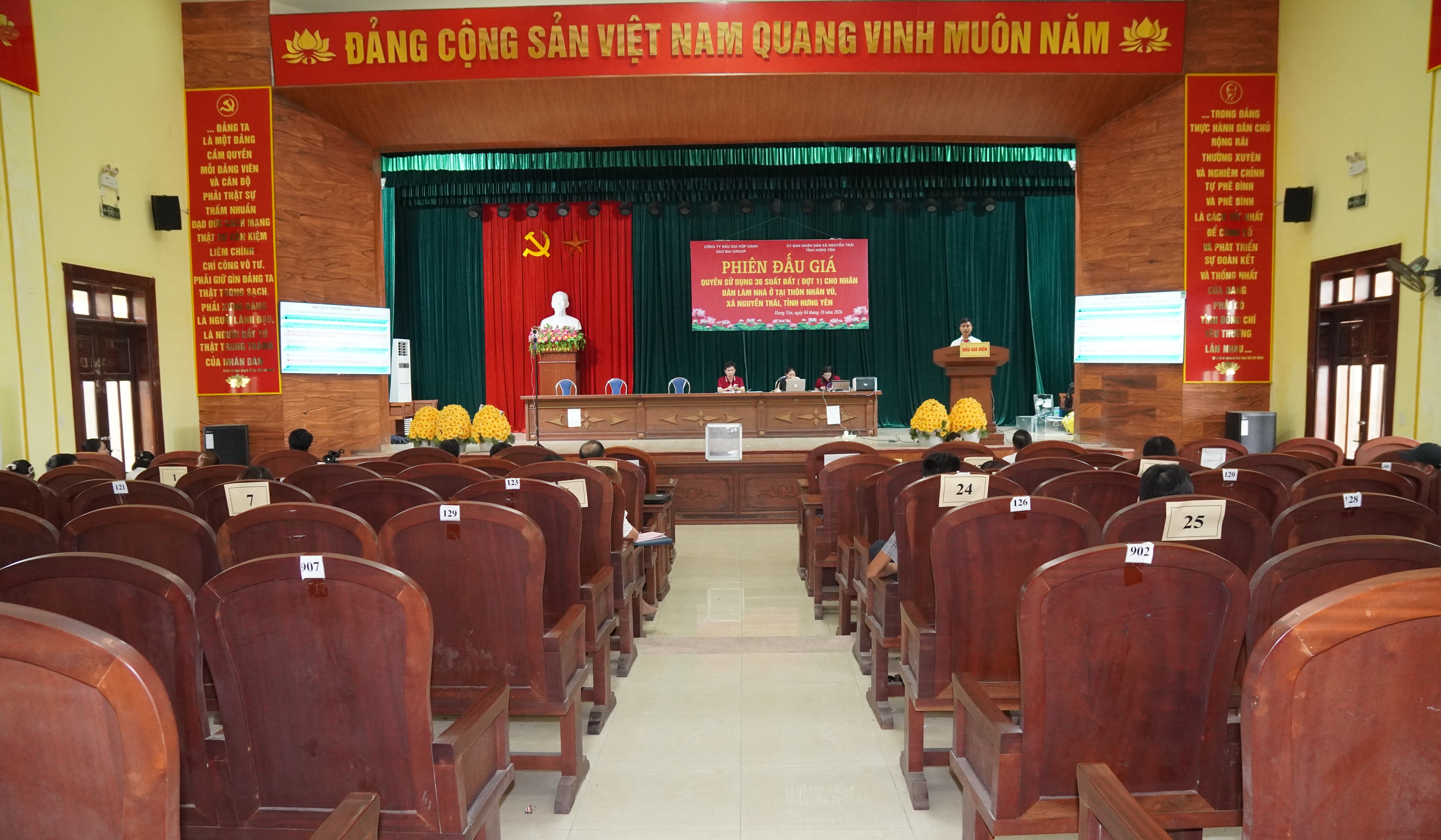 Xã Nguyễn Trãi tổ chức đấu giá quyền sử dụng đất (đợt 1) cho nhân dân làm nhà ở tại thôn Nhân Vũ xã Nguyễn Trãi
