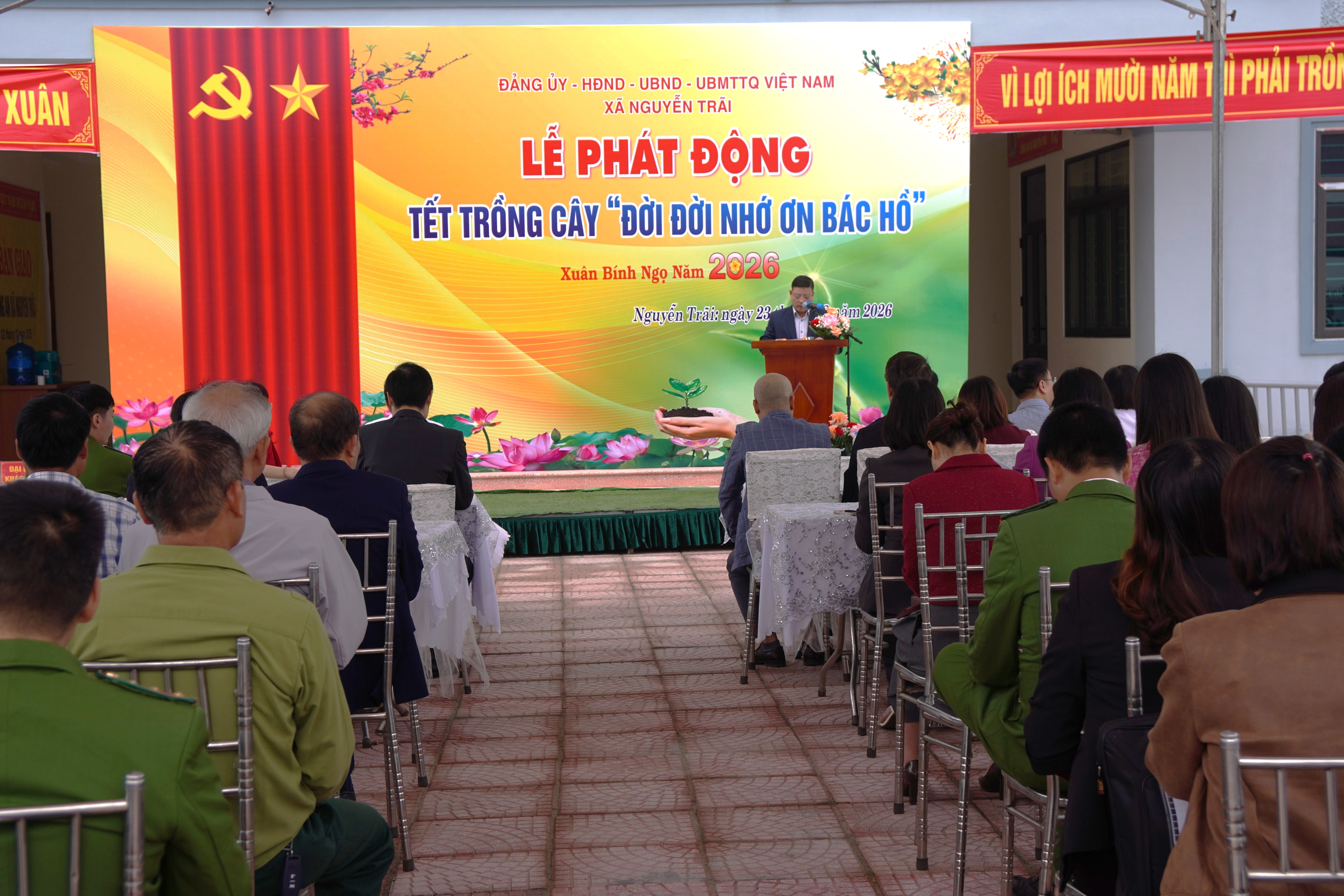 Đảng ủy – HĐND – UBND – UBMTTQ Việt Nam xã Nguyễn Trãi tổ chức lễ phát động Tết trồng cây “Đời đời nhớ ơn Bác Hồ” Xuân Bính Ngọ năm 2026.