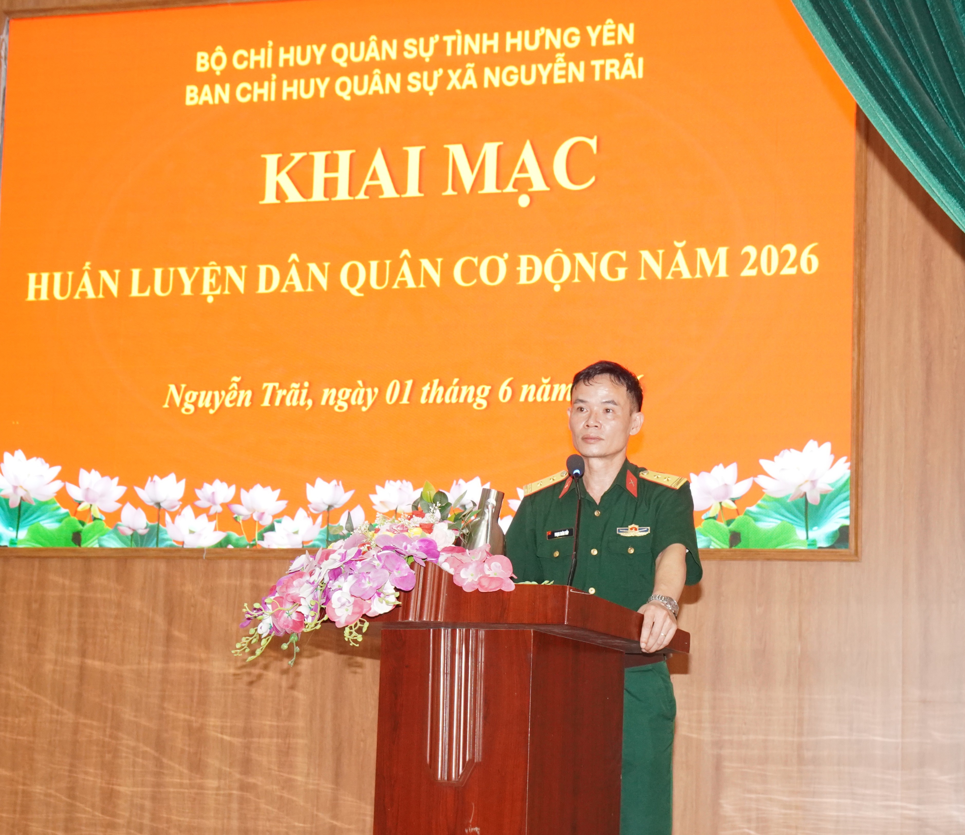 Ban Chỉ huy Quân sự xã Nguyễn Trãi ra quân huấn luyện dân quân cơ động năm 2026