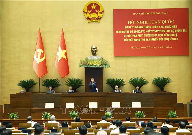 Xã Nguyễn Trãi tham dự hội nghị toàn quốc sơ kết 1 năm 6 tháng triển khai thực hiện Nghị quyết số 57-NQ/TW ngày 22/12/2024 về đột phá phát triển khoa học, công nghệ, đổi mới sáng tạo và chuyển đổi số quốc gia