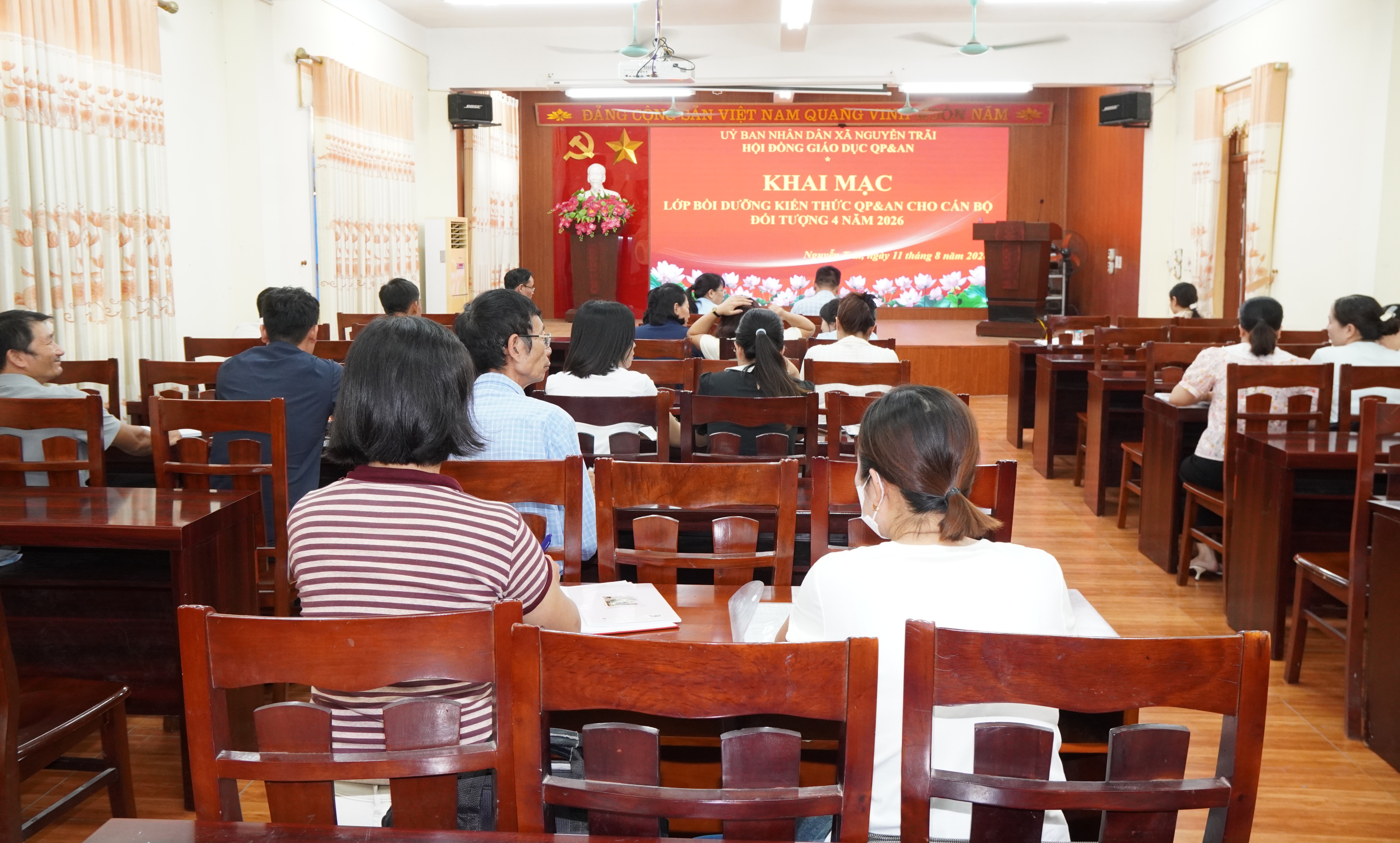 Hội đồng Giáo dục Quốc phòng – An ninh xã Nguyễn Trãi khai mạc lớp bồi dưỡng kiến thức quốc phòng và an ninh cho đối tượng 4 năm 2026