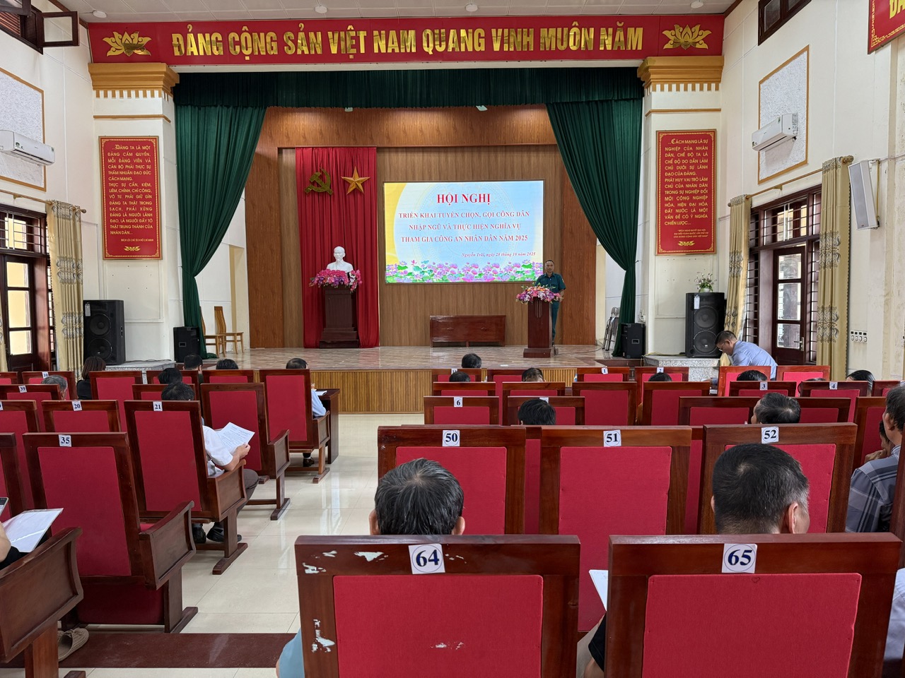 Xã Nguyễn Trãi tổ chức hội nghị triển khai tuyển chọn, gọi công dân nhập ngũ và thực hiện nghĩa vụ tham gia công an nhân dân năm 2026